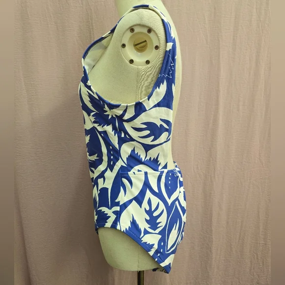 NWOT Madewell Second Wave Square Tank One Piece Swimsuit- Tropical Floral, XL - Picture 3 of 11